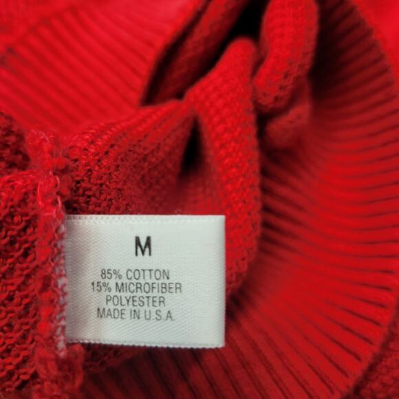 Vintage St. Croix Knits Sweater Mens Medium Red V-neck Textured Long Sleeves - Picture 6 of 12